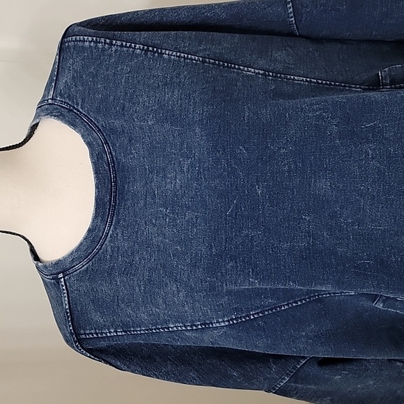 Lumiere Size M Denim Look Pullover Sweatshirt Style Top, Drop Sleeve, EUC - Picture 6 of 12